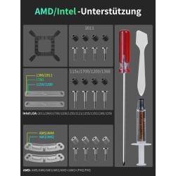 Aukštos klasės proc.s aušintuvas upHere Gaming ARGB CPU Cooler UE2KC6