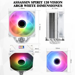 Proc. aušintuvas su LCD ekranu Assassin Spirit 120 Vision ARGB White