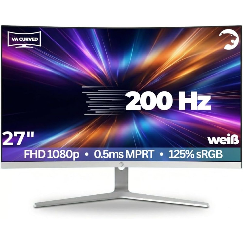 Baltas GamePower 27" 200Hz, 0,5 Ms, FHD lenktas Žaidimu monitorius