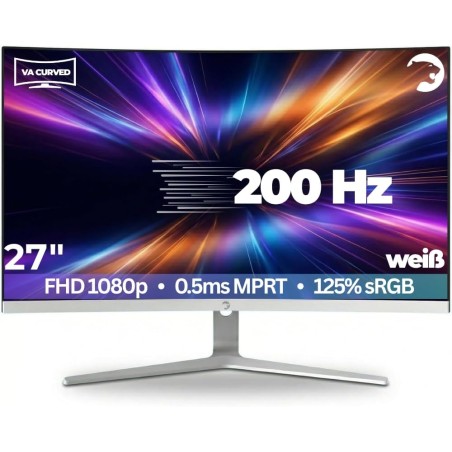 Baltas GamePower 27" 200Hz, 0,5 Ms, FHD lenktas Žaidimu monitorius