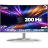 Baltas GamePower 27" 200Hz, 0,5 Ms, FHD lenktas Žaidimu monitorius
