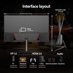 Gawfolk 27" QHD 260Hz IPS žaidimų monitorius su NVIDIA G-SYNC