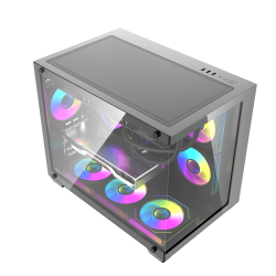 🔥 DARKFLASH B275 PRO – M-ATX KOMPIUTERIO KORPUSAS + 6x L10 ARGB VENTILIATORIAI 🔥