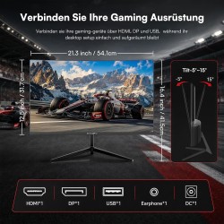 CoronaPro 24" Curved Gaming Monitorius 240 Hz! 1 ms