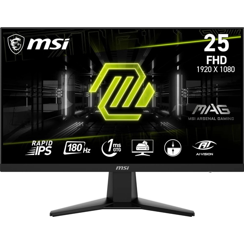 MSI MAG 256F 24.5 Inch FHD Gaming 1080p Rapid IPS Panel, 180 Hz